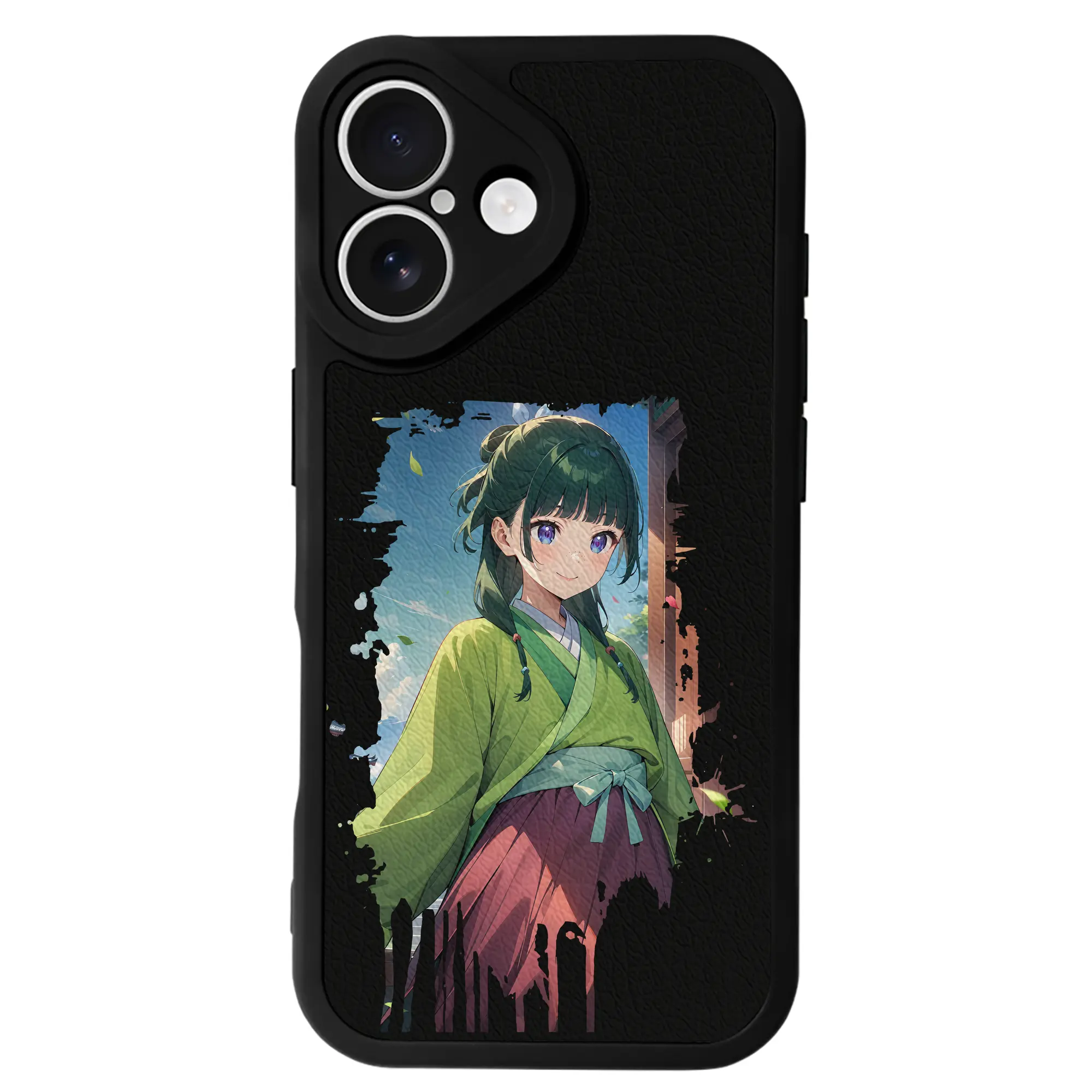 薬屋のひとりごと グッズ,猫猫 - IPhone 16シリーズ対応 ・ シリコンスマホケース ・ レザー調 ・ 高精度フィット ・ 耐衝撃 ・ ワイヤレス充電対応 ・ 精密カット